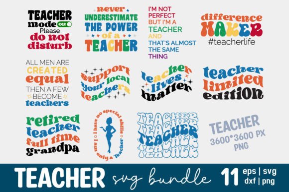 Teacher Life Cute Retro Funny Svg Bundle Graphics and Crafts Review